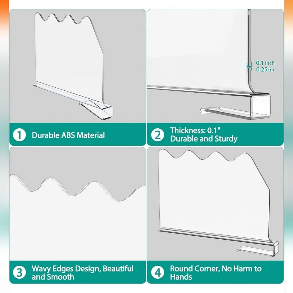 10 PCS Shelf Dividers for Closet Organization, Durable Acrylic Clear Dividers